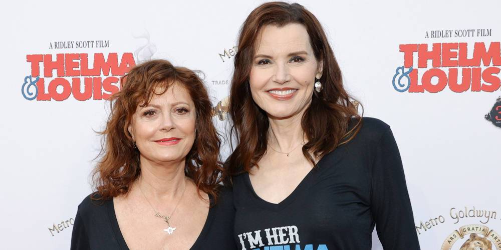 Geena Davis & Susan Sarandon Share A Kiss At 'Thelma & Louise